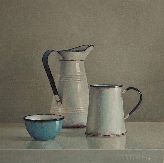 Vintage French Enamelware Still Life by Peter Dee